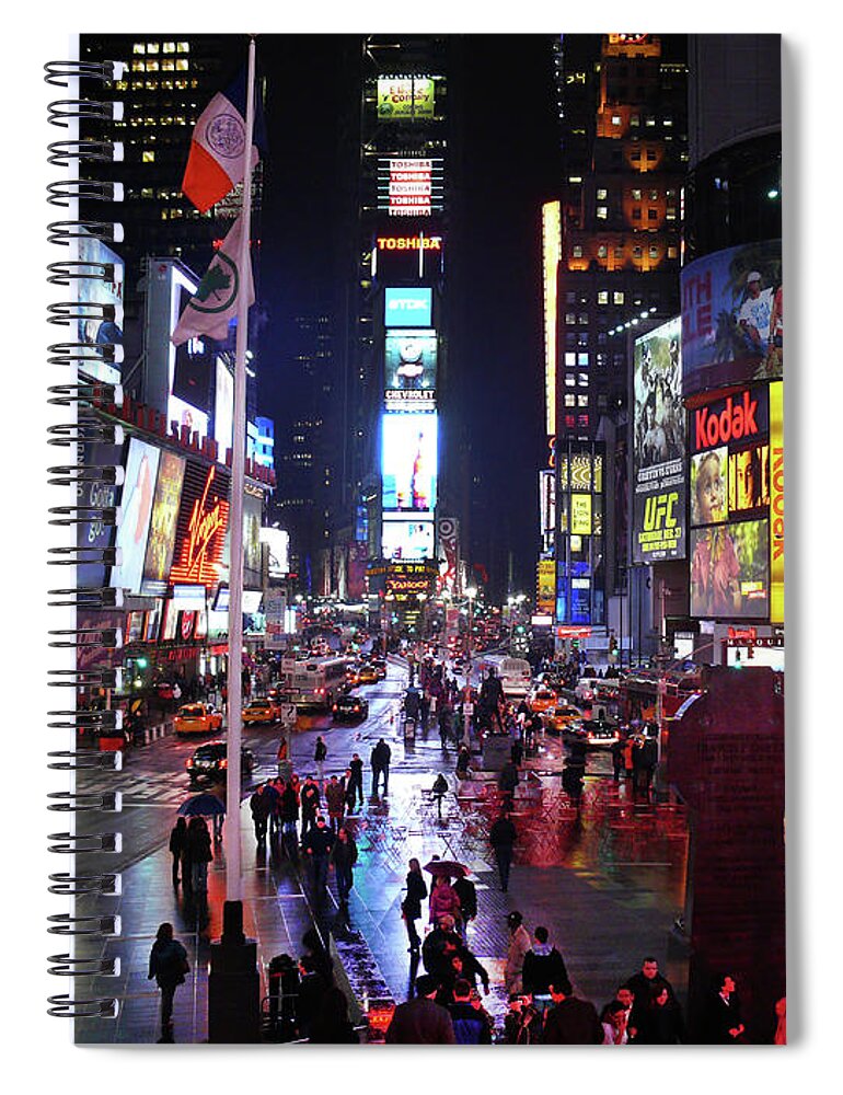 Times Square Spiral Notebook featuring the photograph Times Square by Mike McGlothlen