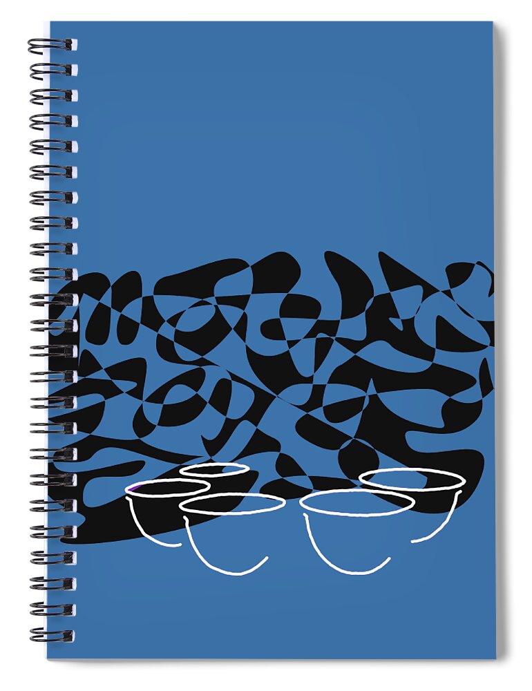 Timpani Teacher Spiral Notebook featuring the digital art Timpani in Blue by David Bridburg