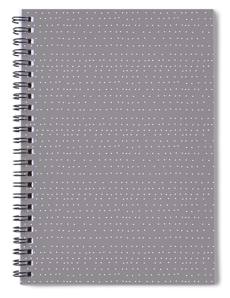 Pattern Spiral Notebook featuring the digital art Tiny White Dots On Gray by Ashley Rice