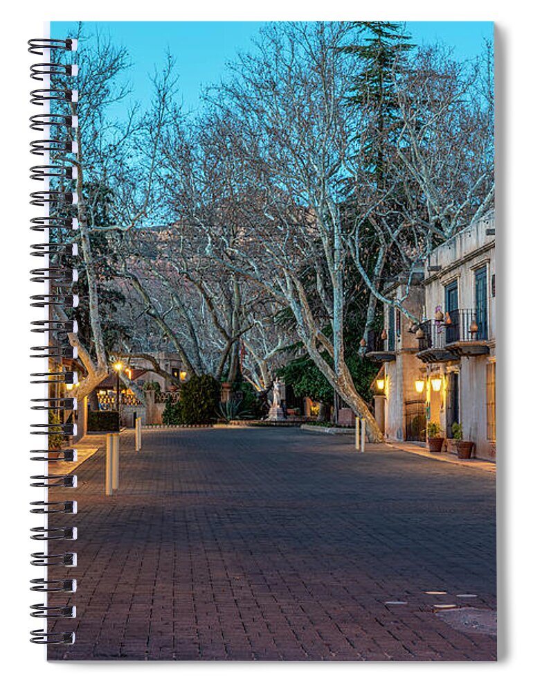 Tlaquepaque Spiral Notebook featuring the photograph Tlaquepaque Street at Dusk by Al Judge