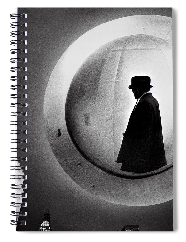 Ufo Spiral Notebook featuring the digital art To Serve Man by Nickleen Mosher