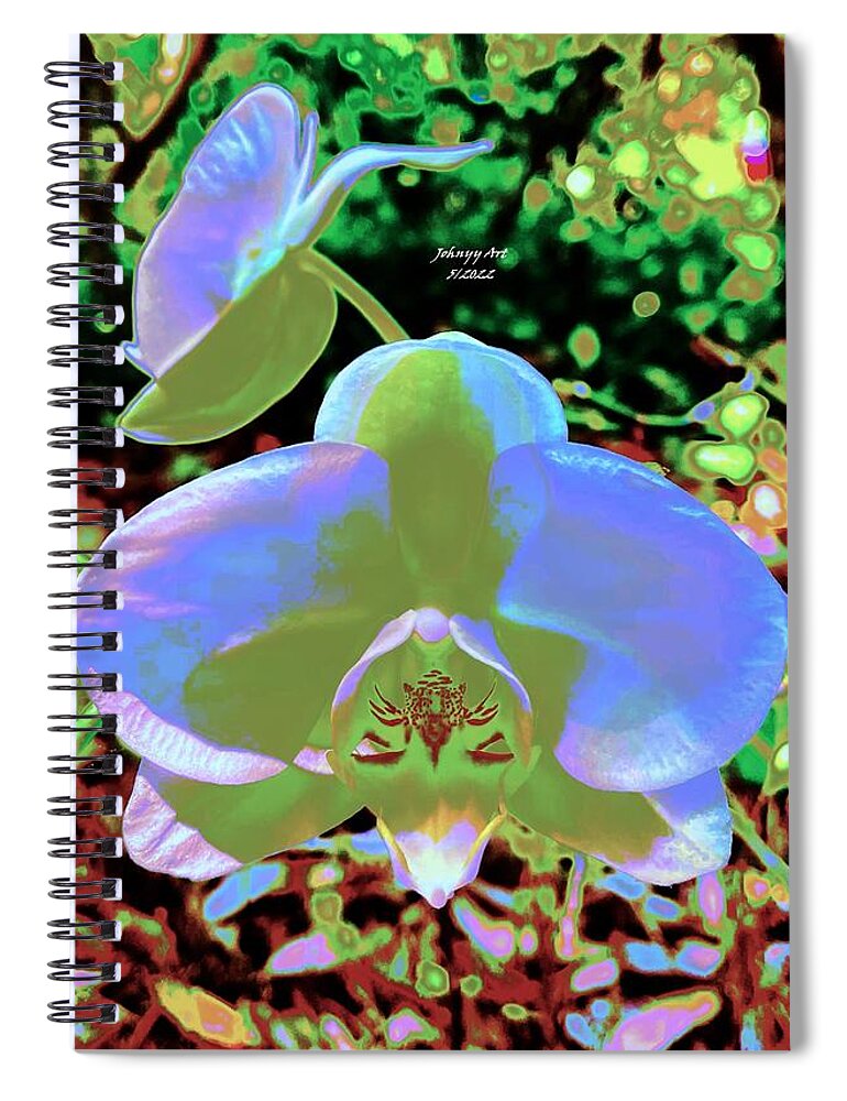 Flowers Spiral Notebook featuring the photograph Todays Orchids in Blue by John Anderson