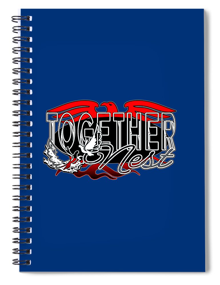 Couples Spiral Notebook featuring the digital art Together Nest a Couple Date Night. Emblem by Delynn Addams