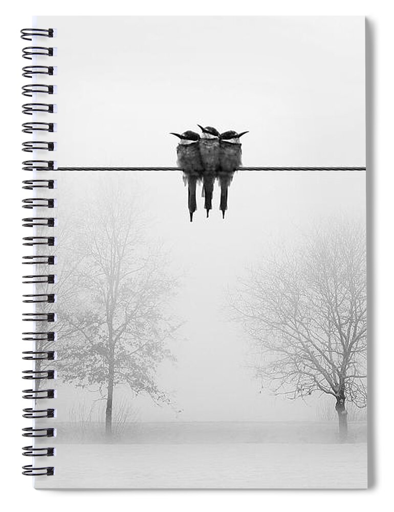 Three Spiral Notebook featuring the digital art Togetherness by Cindy Collier Harris