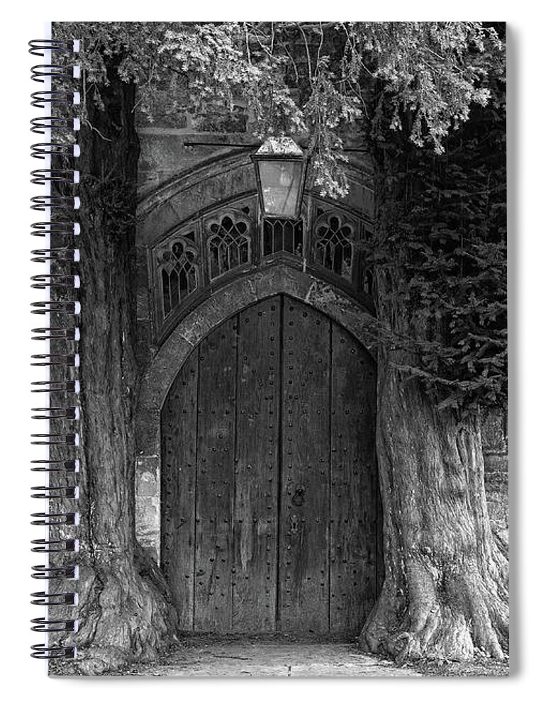 Door Spiral Notebook featuring the photograph Tolkeins Door, St Edwards Church, Stow on the Wold, England, UK by Sarah Howard