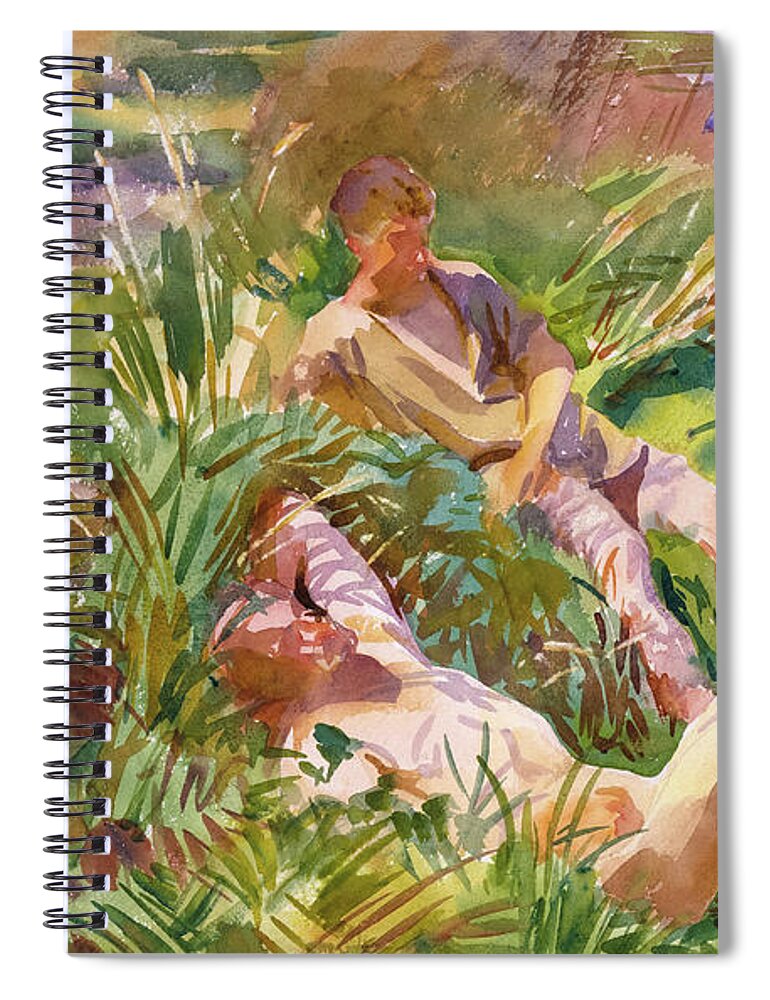 John Singer Sargent Spiral Notebook featuring the painting Tommies Bathing, c. 1918 by John Singer Sargent