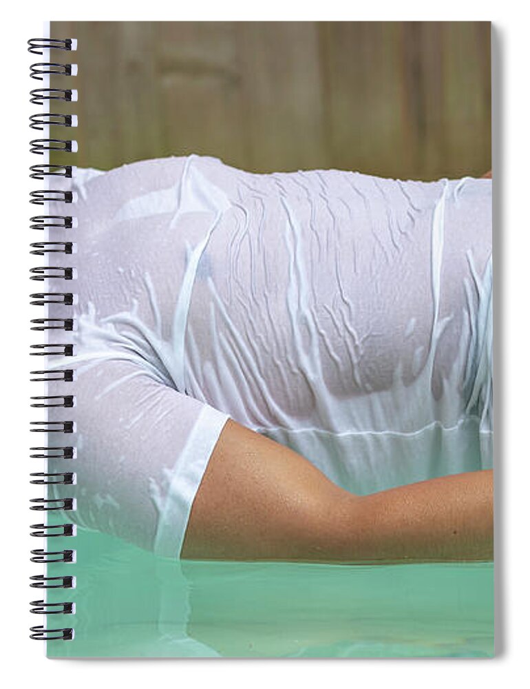 Toni Spiral Notebook featuring the photograph Toni in Jeans, t-shirt by Jim Whitley