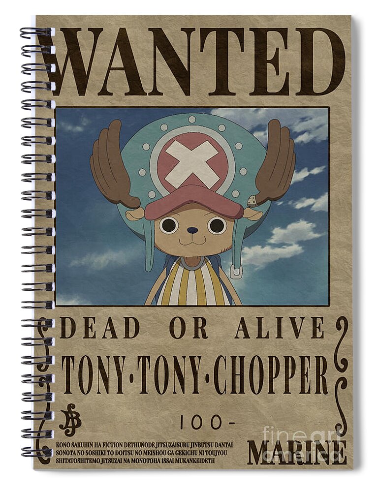 Tony Tony Chopper One Piece Wanted Poster Spiral Notebook by Anime One  Piece - Pixels