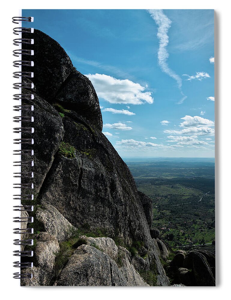 Monsanto Spiral Notebook featuring the photograph Top of the mountain view in Monsanto 2 by Angelo DeVal