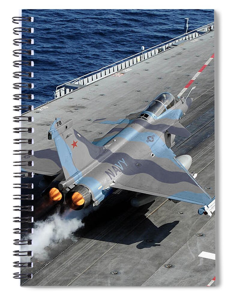 Dassault Spiral Notebook featuring the digital art TOPGUN Rafale by Custom Aviation Art