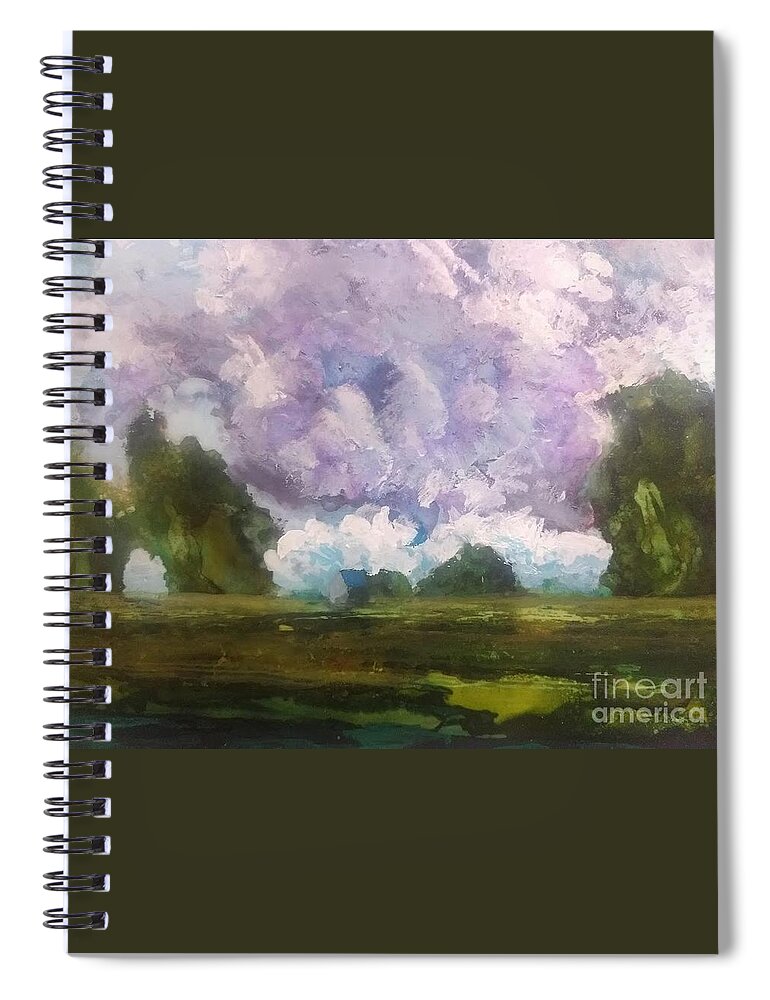 Tornado Spiral Notebook featuring the painting Tornado Clouds by Constance Gehring