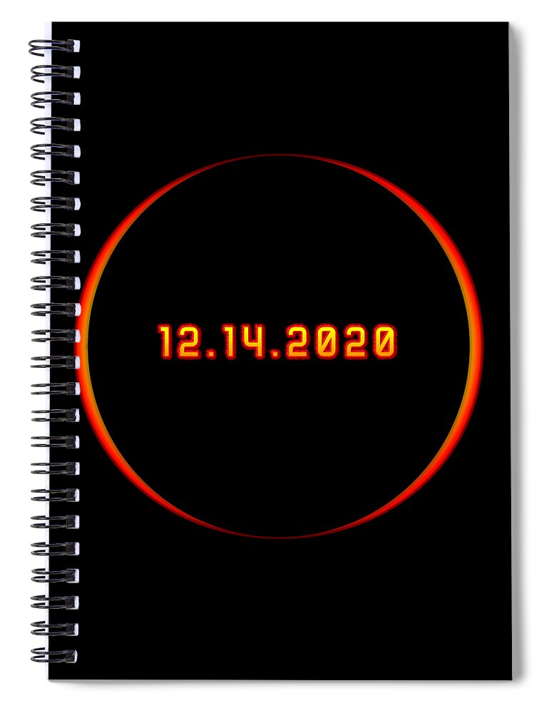 Cool Spiral Notebook featuring the digital art Total Solar Eclipse Winter December 14 2020 by Flippin Sweet Gear