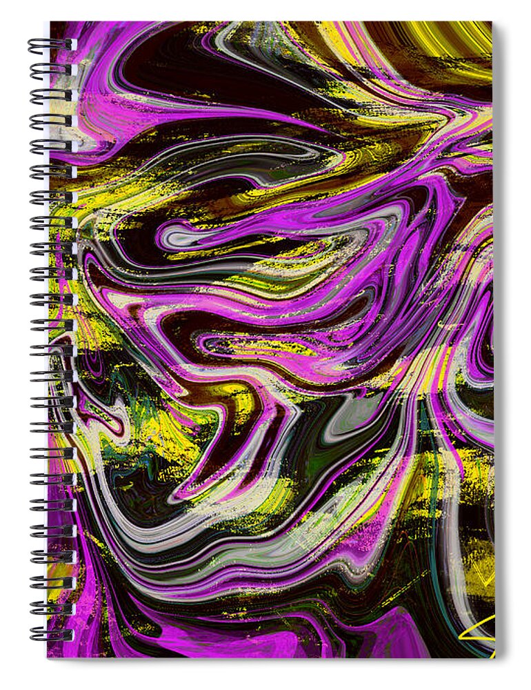 Purple Spiral Notebook featuring the digital art Totally Cellular by Susan Fielder