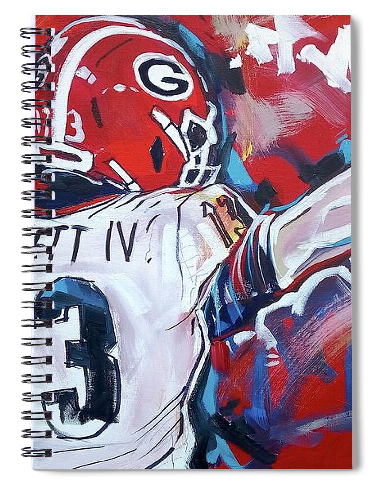 Touch Down Spiral Notebook featuring the painting Touch Down by John Gholson