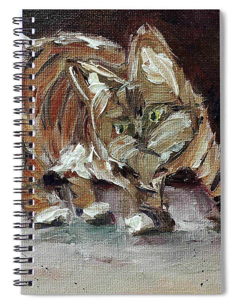 Toulouse Spiral Notebook featuring the painting Toulouse Tabby by Roxy Rich