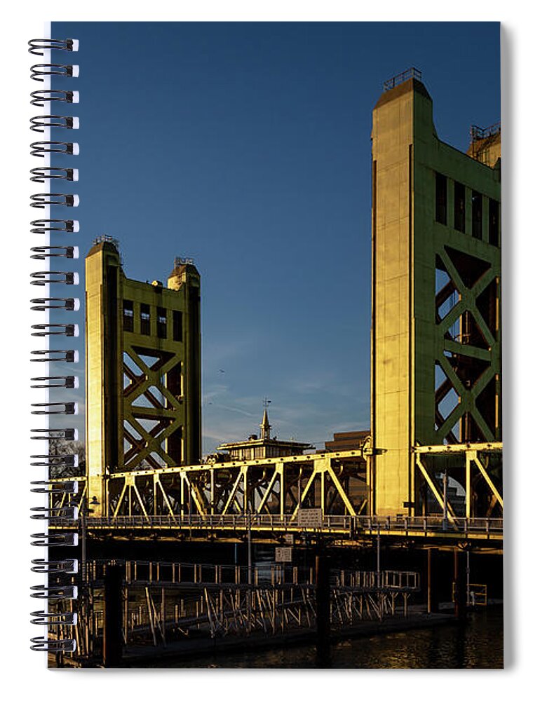 River Spiral Notebook featuring the photograph Tower Bridge Sunset Sacramento by Gary Geddes