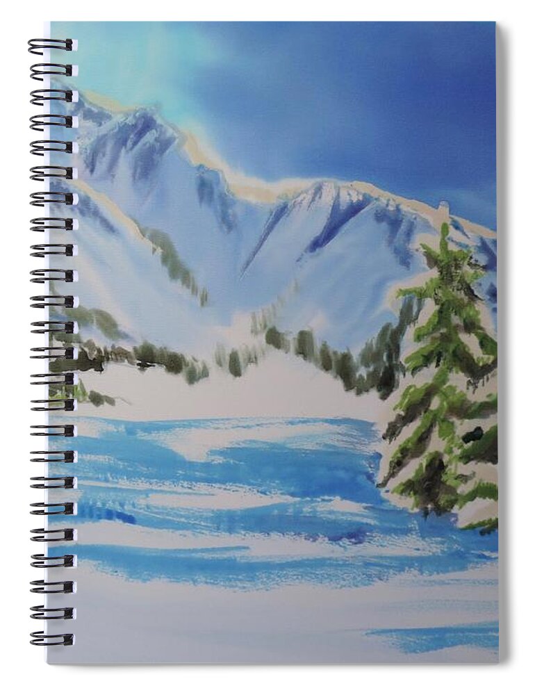 Landscape Spiral Notebook featuring the painting Towering Pines by Mary Gorman