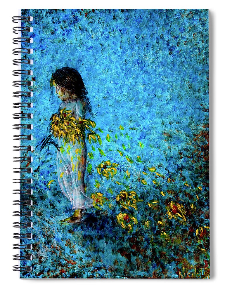 Child Spiral Notebook featuring the painting Traces I by Nik Helbig