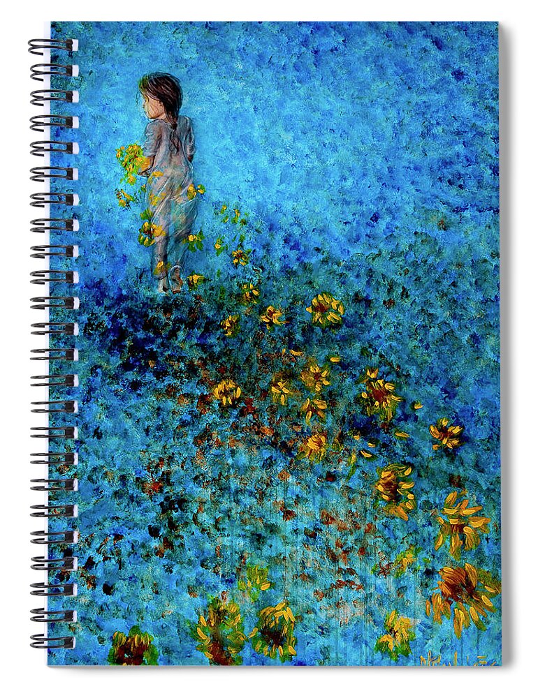 Child Spiral Notebook featuring the painting Traces II by Nik Helbig