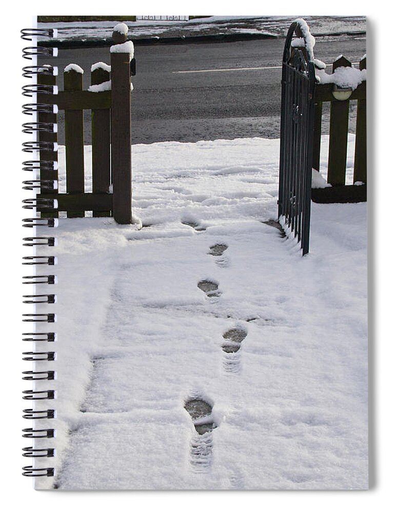 Traces On Snow Spiral Notebook featuring the photograph Traces in the Snow by Elena Perelman