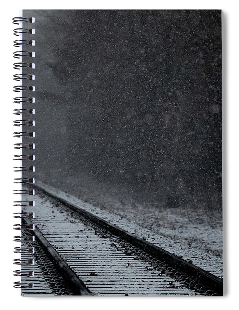 Train Spiral Notebook featuring the photograph Tracks in the Snow by Denise Kopko