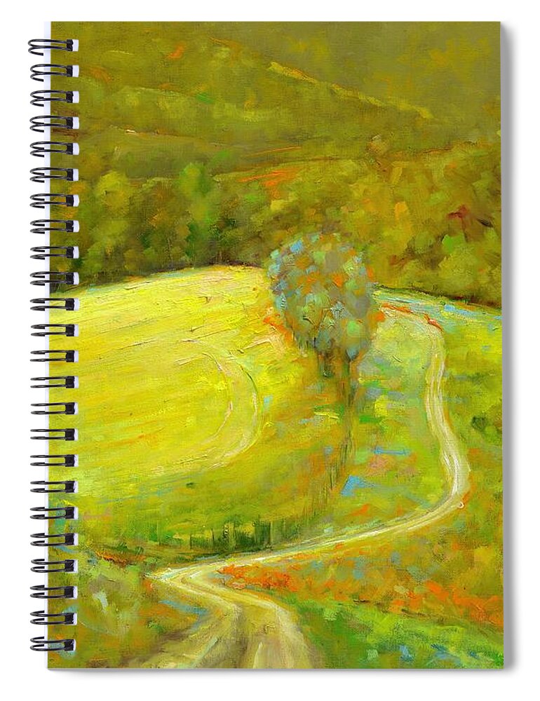 Tracks Spiral Notebook featuring the painting Tracks by Roger Clarke
