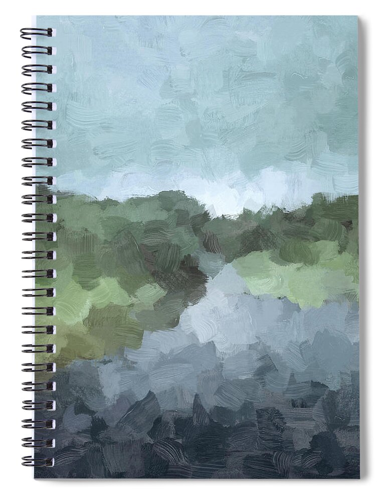 Seafoam Spiral Notebook featuring the painting Trail at Dusk by Rachel Elise