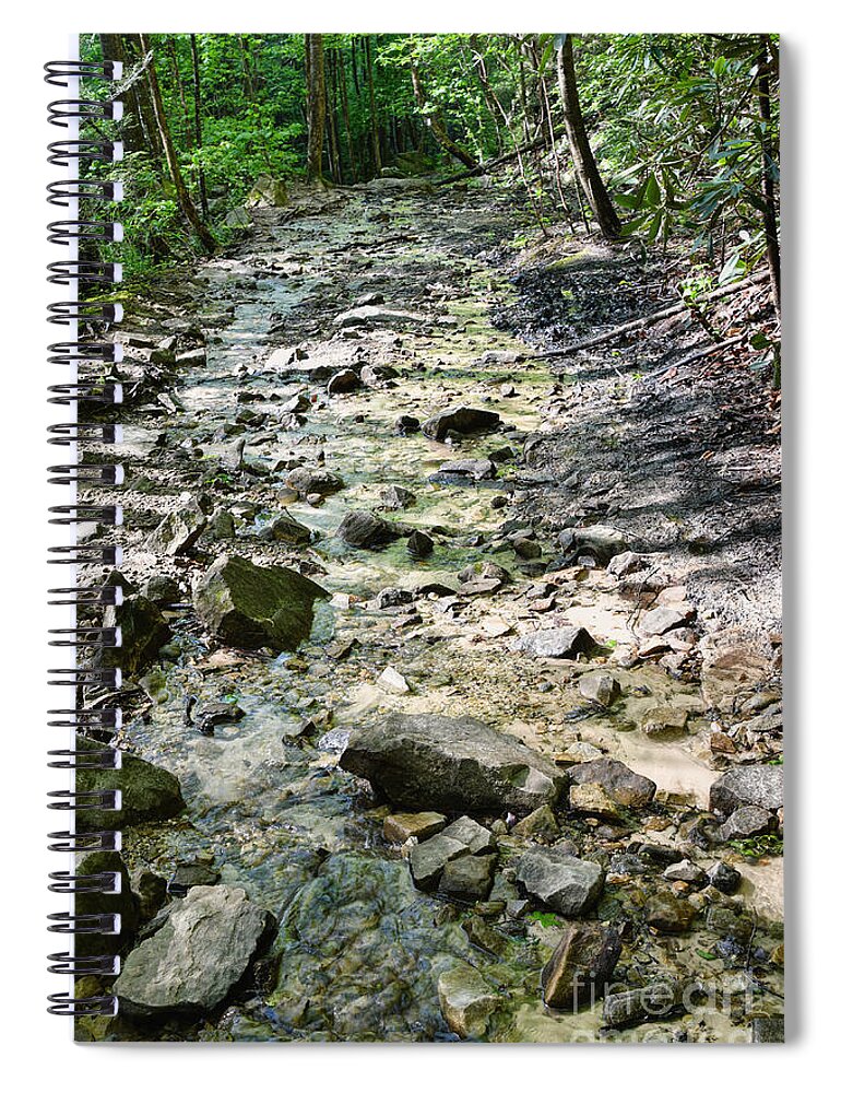 Trail Spiral Notebook featuring the photograph Trail Is A Creek by Phil Perkins