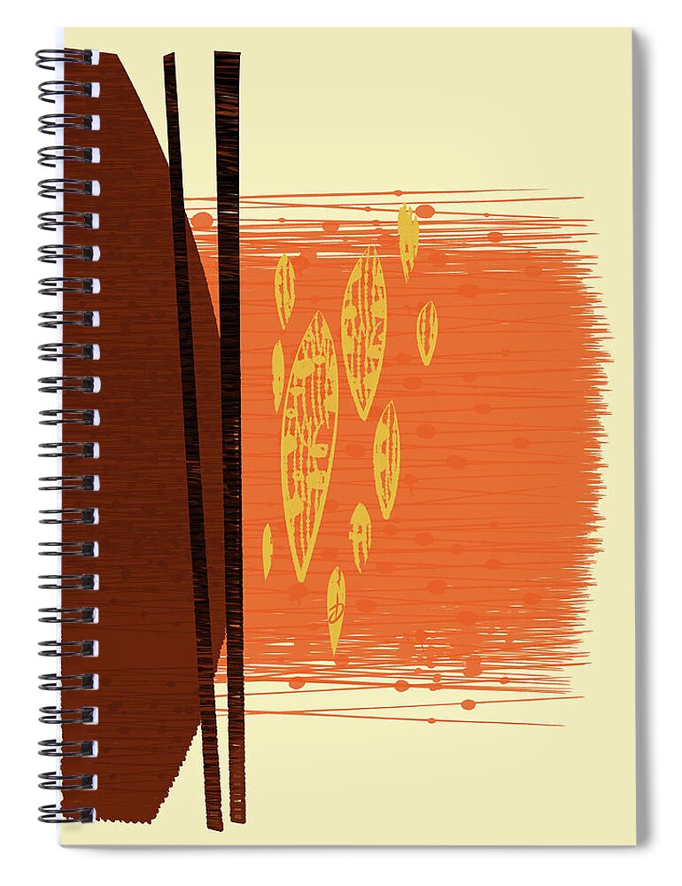 Abstract Spiral Notebook featuring the digital art Tranquility by Alan Bodner