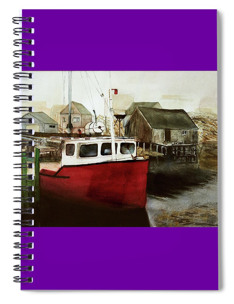 Sher Nasser Artist Spiral Notebook featuring the painting Tranquility Watercolor Painting by Sher Nasser Artist