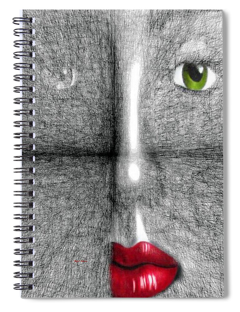Portraits Spiral Notebook featuring the mixed media Transfigured Vision by Rafael Salazar