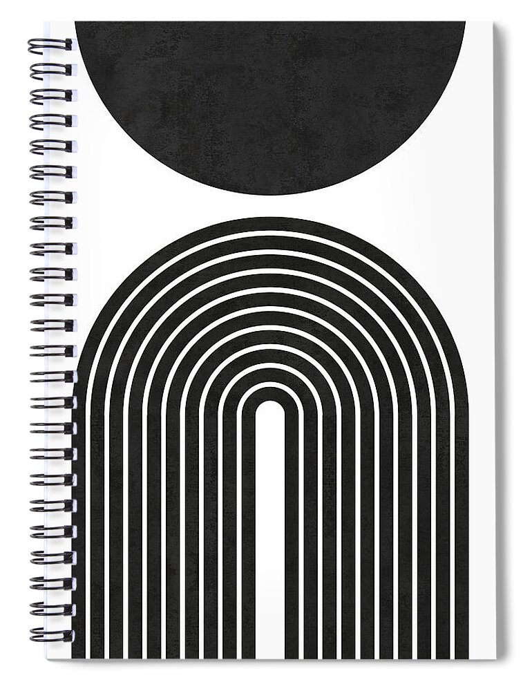 Minimal Spiral Notebook featuring the digital art Transition 01 - Minimal, Abstract - Mid Century Modern Art by Studio Grafiikka