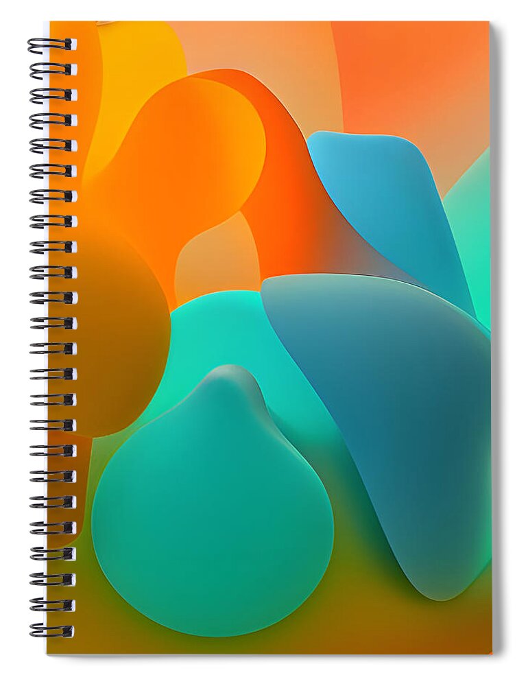 3d Spiral Notebook featuring the digital art Translucence art and home decor by Bonnie Bruno