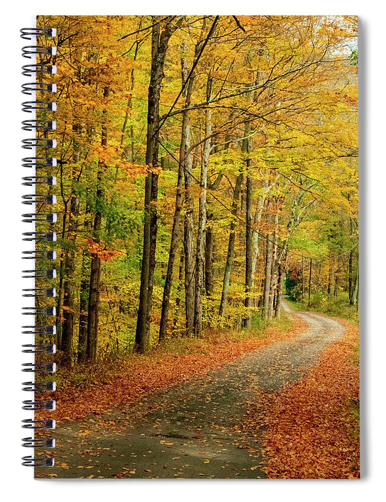 Autumn Spiral Notebook featuring the photograph Travel Into Autumn by Cathy Kovarik