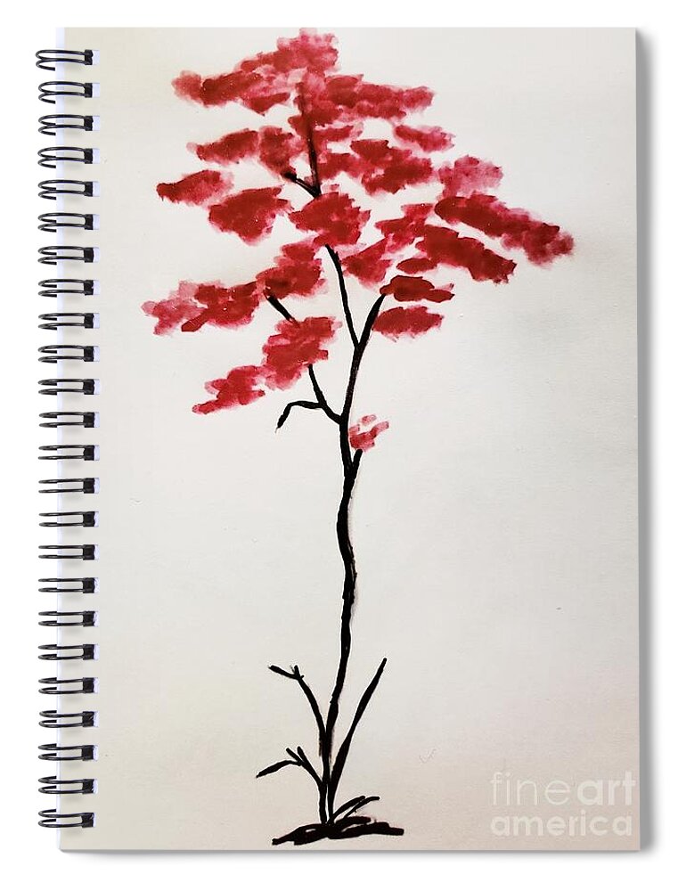 Balance Spiral Notebook featuring the painting Tree of Grace by Margaret Welsh Willowsilk