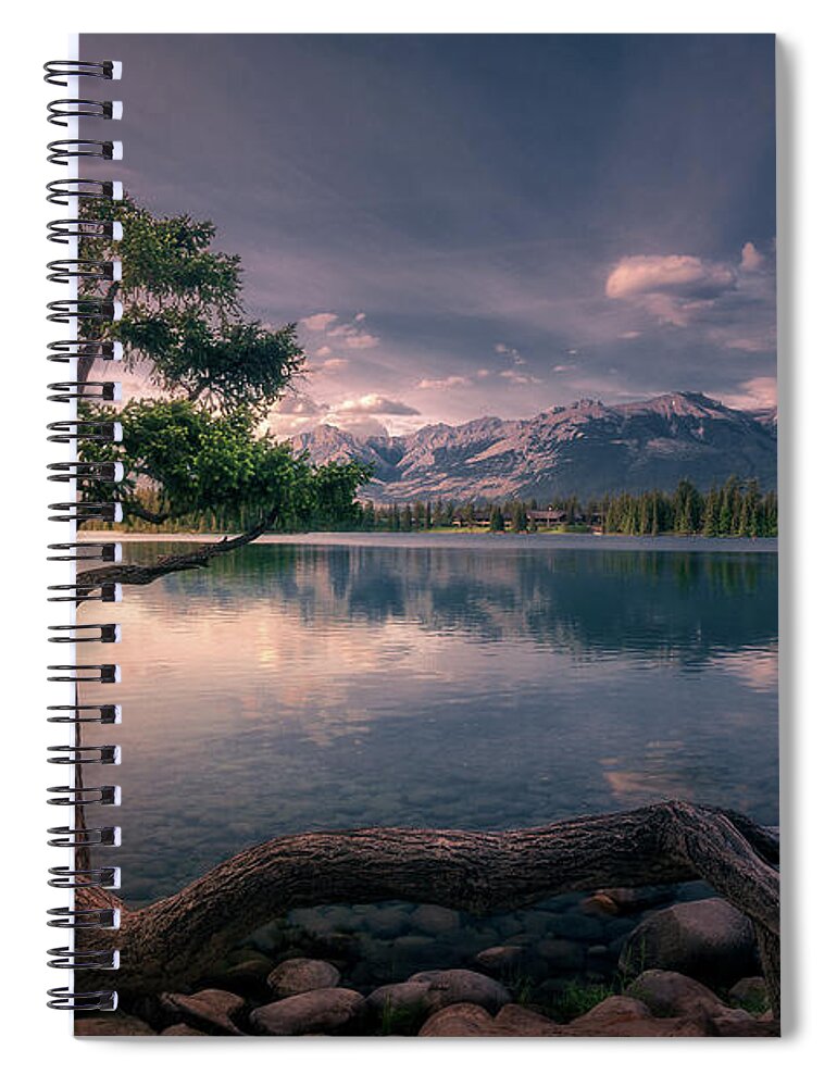 Tree Spiral Notebook featuring the photograph Tree on the lake by Henry w Liu