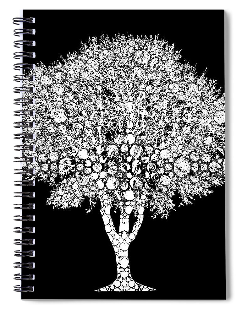 Tree Spiral Notebook featuring the digital art Tree Silhouette Design 202 by Lucie Dumas