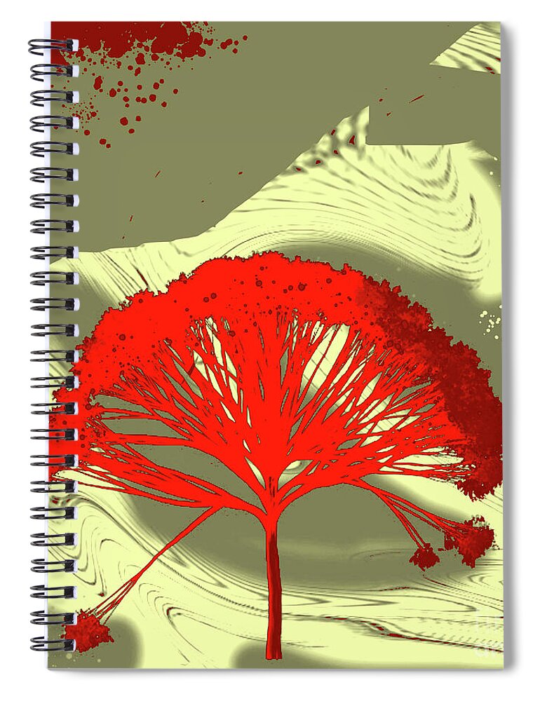 Tree Spiral Notebook featuring the digital art Tree Total Recall by Alexandra Vusir