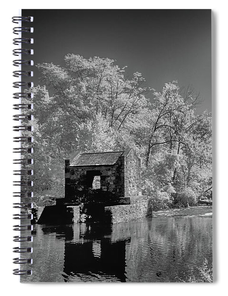 Infrared Spiral Notebook featuring the photograph Trees at the Speedwell Dam by Alan Goldberg