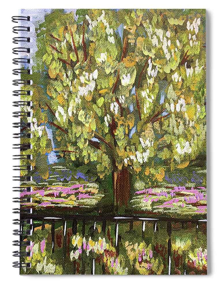 Trees Spiral Notebook featuring the painting Trees by Mackenna Swann