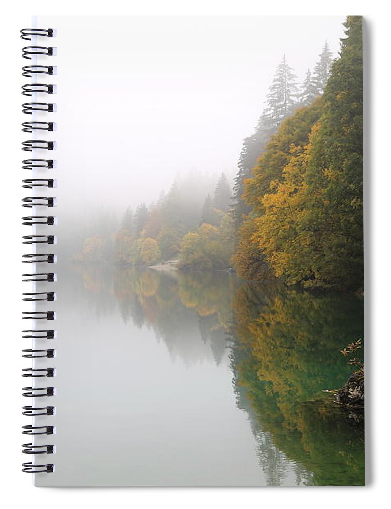 Italy Spiral Notebook featuring the photograph Trees Reflected On Water by Alberto Zanoni