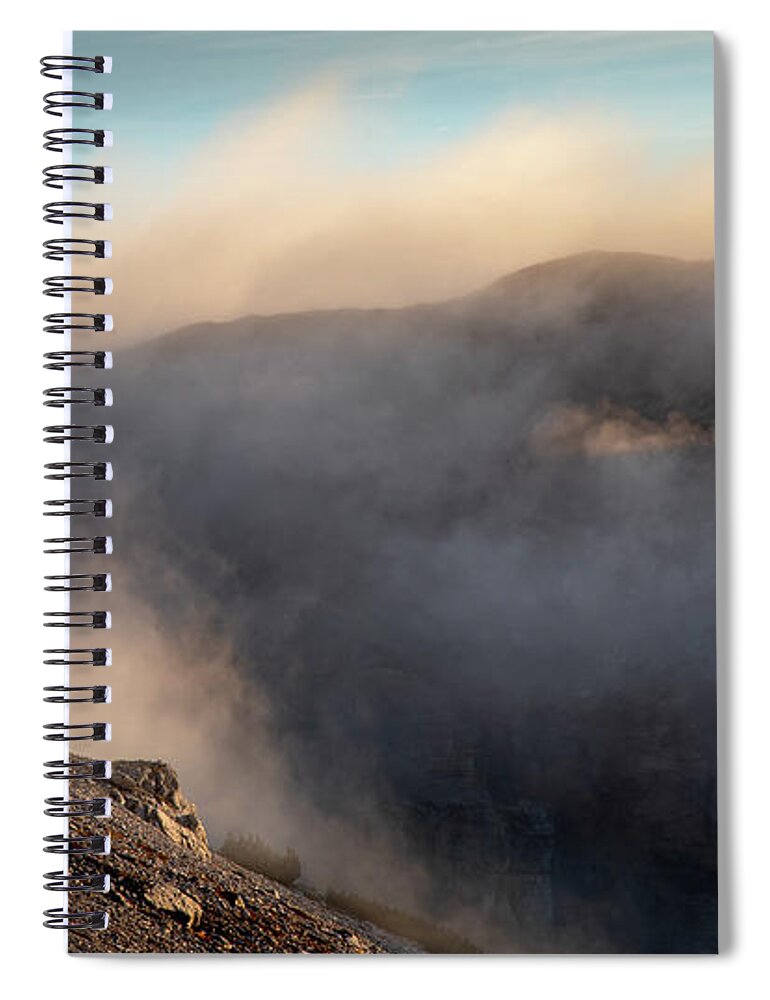 Italy Spiral Notebook featuring the photograph Trekking at  at the Tre Cime hiking path area in South Tyrol in by Michalakis Ppalis