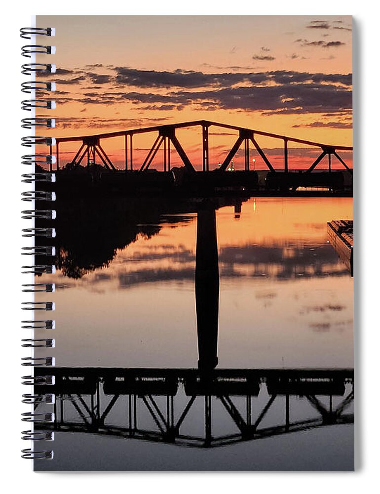 Trestle Spiral Notebook featuring the photograph Trestle Over the Black Warrior River by Jeremy Butler