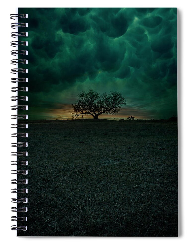 Bad Dream Spiral Notebook featuring the photograph Tribulation by Aaron J Groen