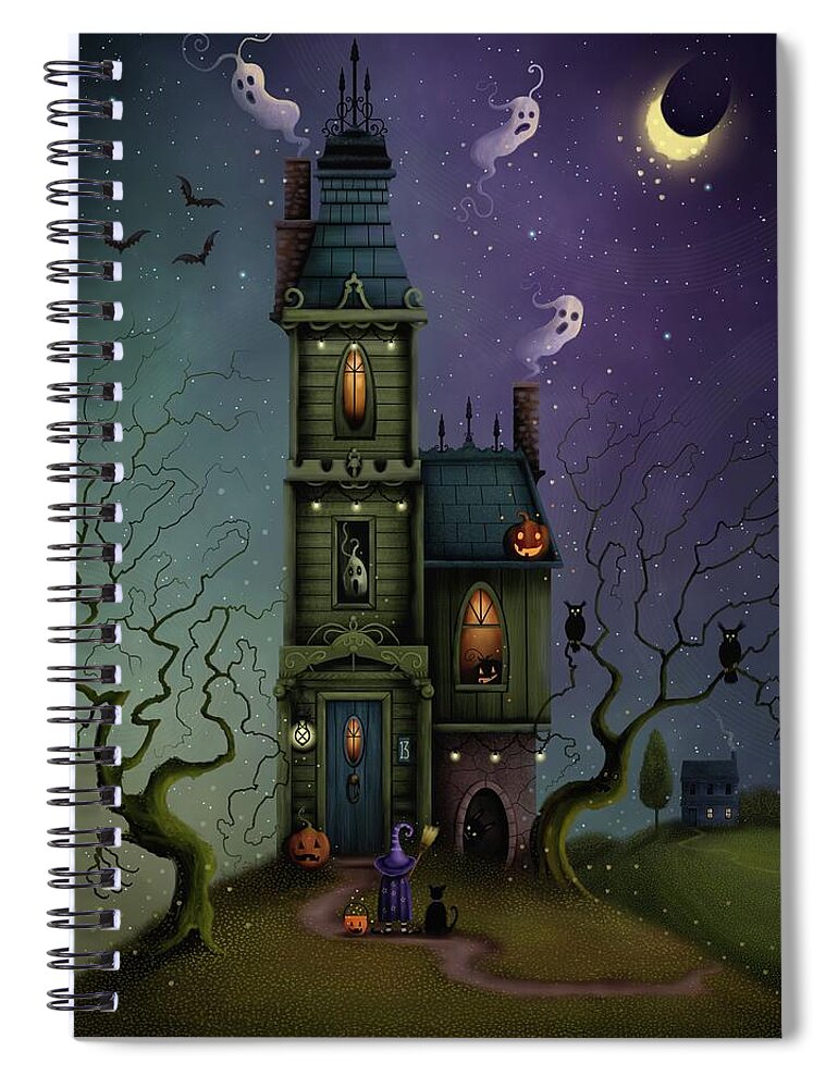 Halloween Spiral Notebook featuring the painting Trick or Treat by Joe Gilronan