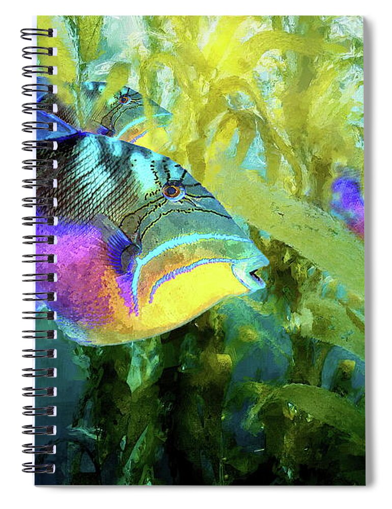 Fish Spiral Notebook featuring the digital art Trigger Fish by Russ Harris
