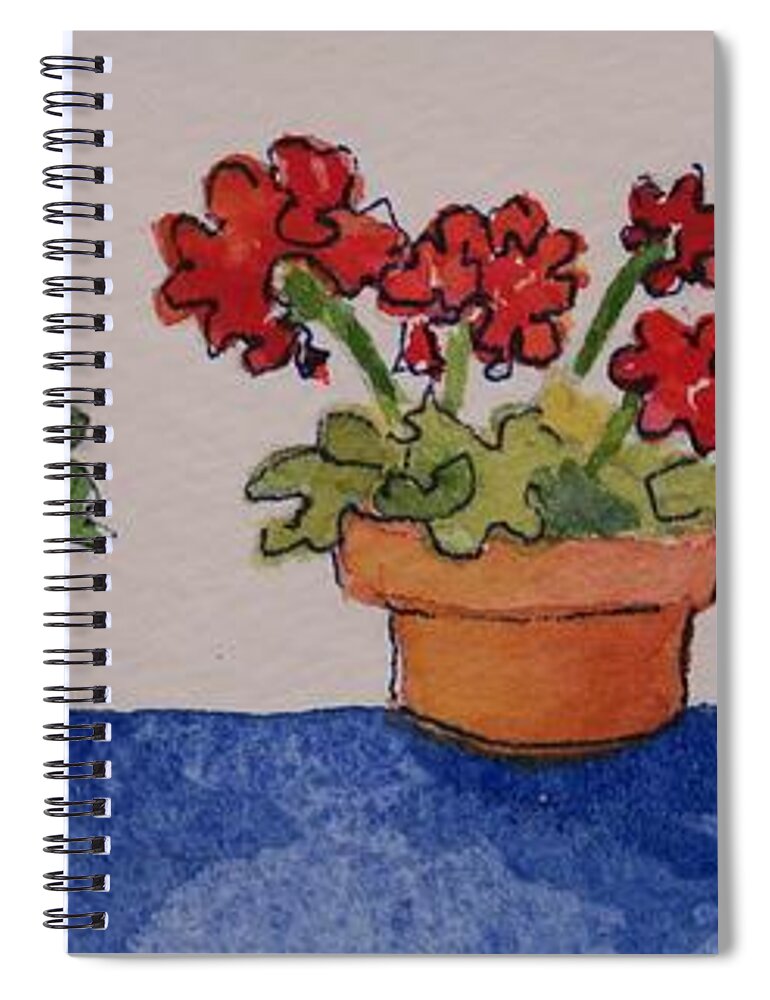 Three Spiral Notebook featuring the painting Trio by Mary Ellen Mueller Legault