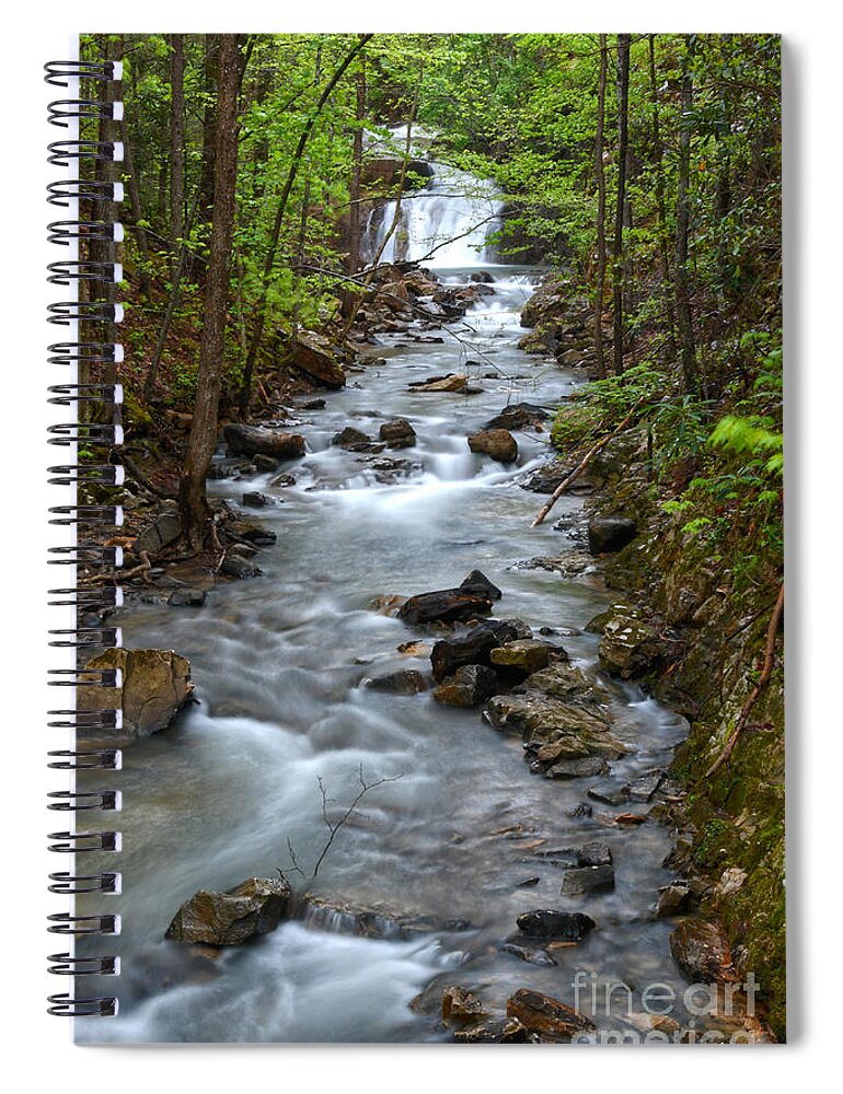 Triple Falls Spiral Notebook featuring the photograph Triple Falls On Bruce Creek 1 by Phil Perkins