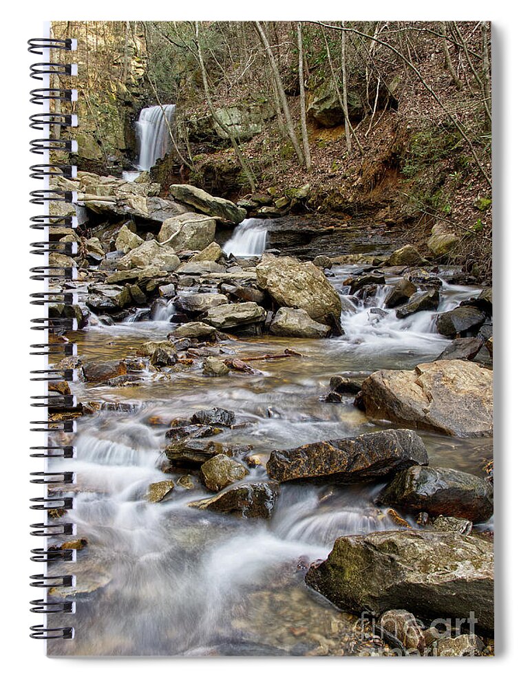 Triple Falls Spiral Notebook featuring the photograph Triple Falls On Bruce Creek 20 by Phil Perkins