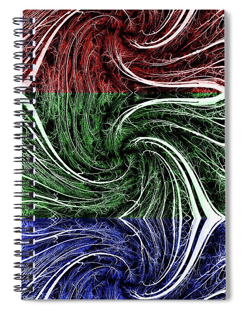 Psychedelic Spiral Notebook featuring the photograph Tripping in the RGB Forest - VERTICAL format Psychedelic modern art forest scene by Peter Herman